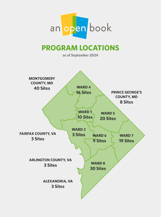 Map of An Open Book Site Locations